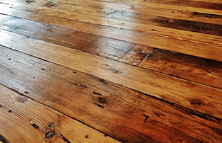 shiny reclaimed wood flooring