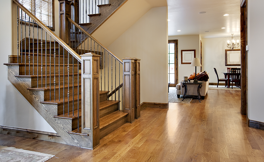 semi gloss finished sheen on a wood floor